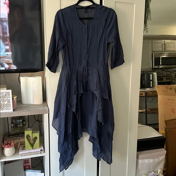 BCBGMaxAzria Blue Textured Dress - Picture 1 of 3